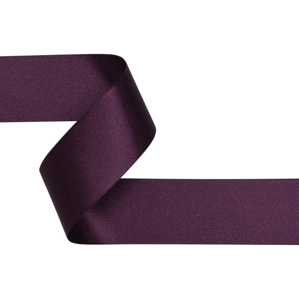 1.5" Deep Plum Double Face French Satin Ribbon