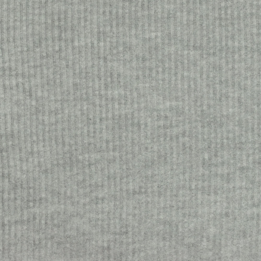 1 Yard Soft Gray Stretch Rib Knit Fabric Cotton Blend Soft Textured 59 Inches Width