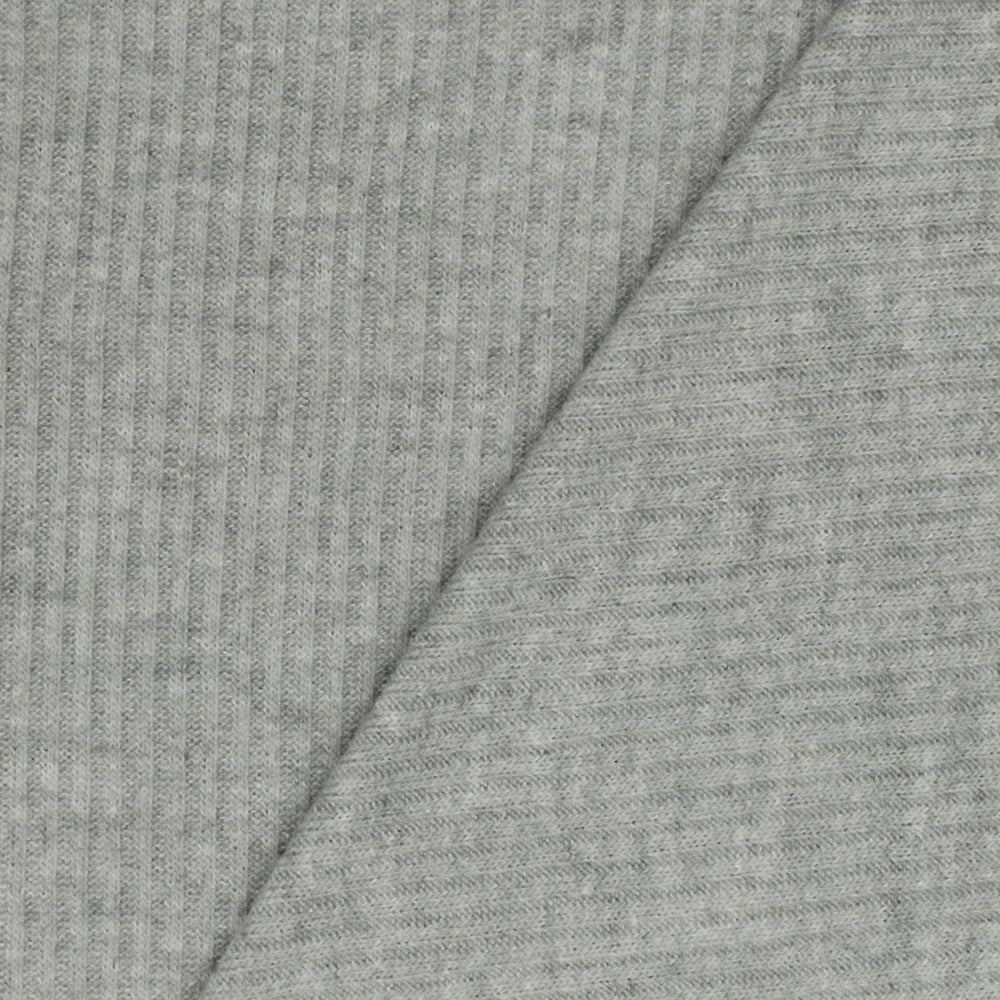 1 Yard Soft Gray Stretch Rib Knit Fabric Cotton Blend Soft Textured 59 Inches Width