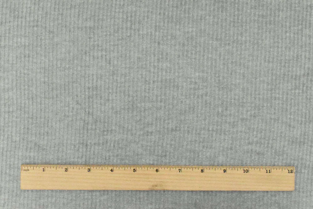 1 Yard Soft Gray Stretch Rib Knit Fabric Cotton Blend Soft Textured 59 Inches Width