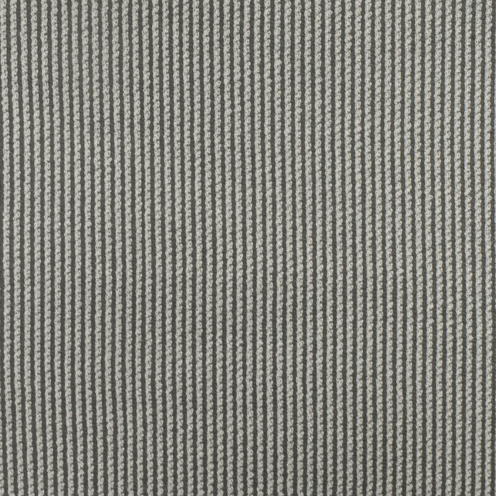 1 Yard Light Gray & Gray Stripe Textured Wool Cotton Double Knit Stretch Fabric 60 Inches Width