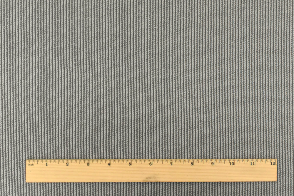 1 Yard Light Gray & Gray Stripe Textured Wool Cotton Double Knit Stretch Fabric 60 Inches Width