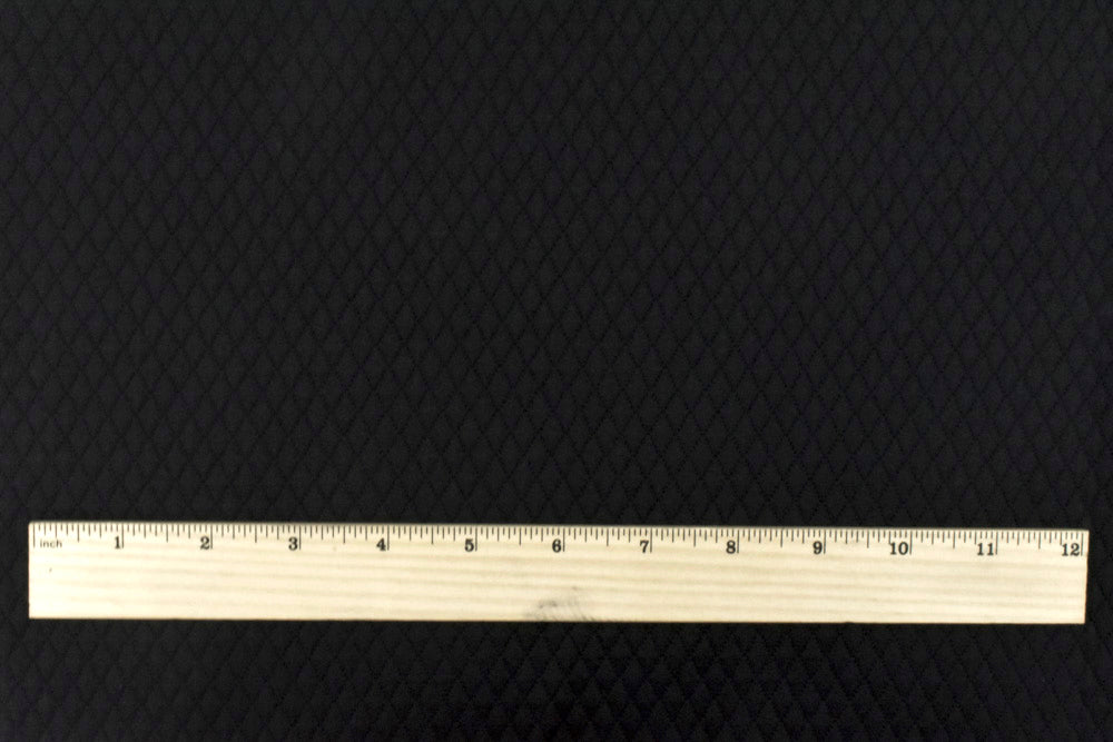 1 Yard Night Black Diamond Stretch Poly Wool Blend Double Knit Jacketing 44 Inches Width