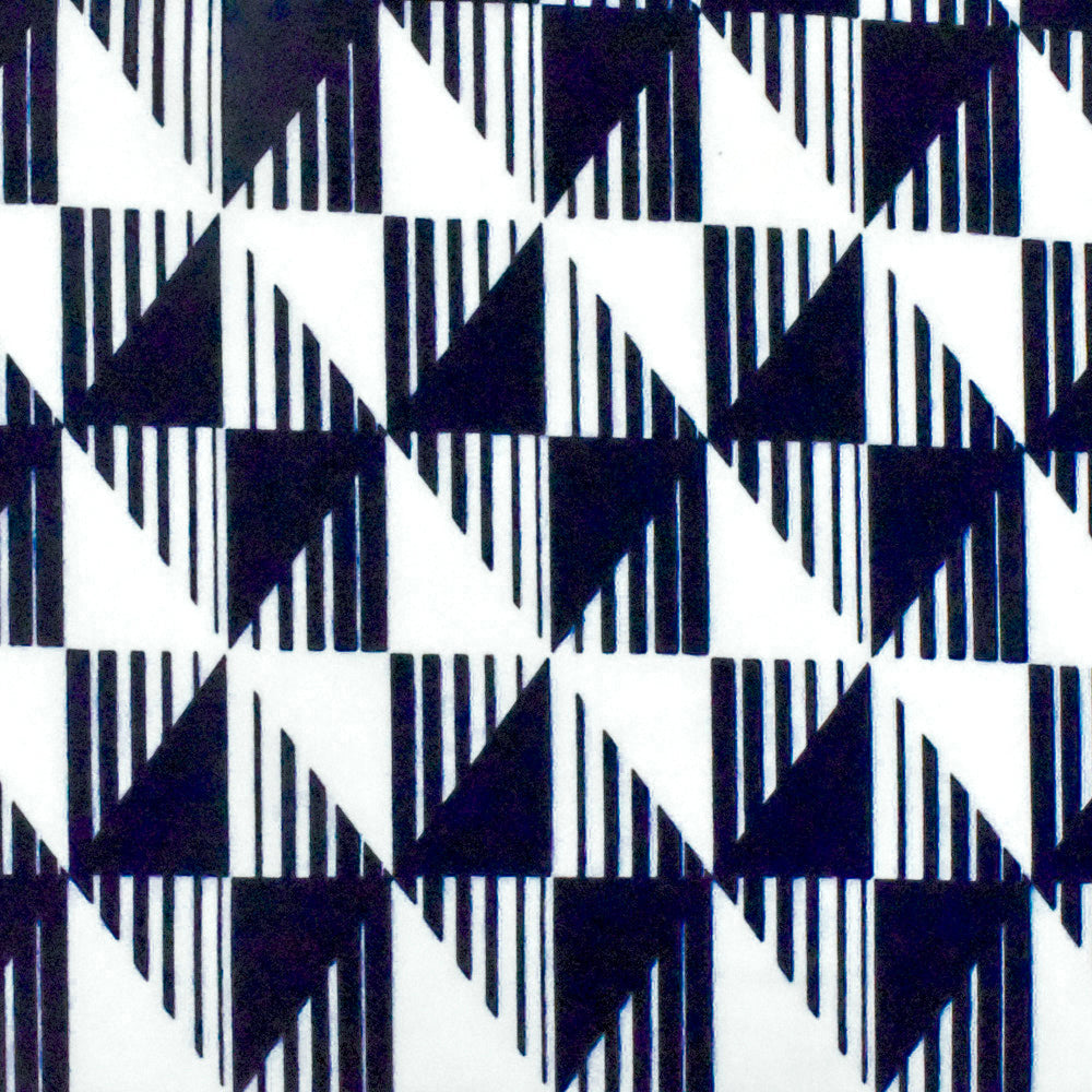 1 Yard Dark Navy & White Diamond Geometry Stretch ITY Knit Fabric Soft 60 Inches Width