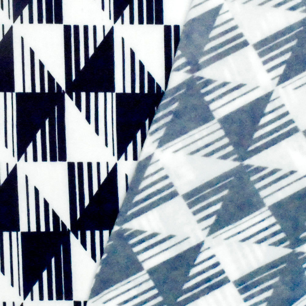 1 Yard Dark Navy & White Diamond Geometry Stretch ITY Knit Fabric Soft 60 Inches Width