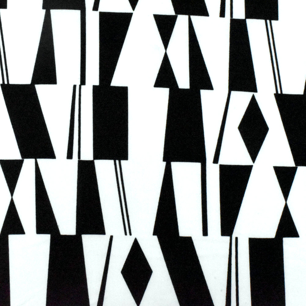 1 Yard Classic Black & White Geometry Printed Stretch Knit Fabric Soft, 60 Inches Width