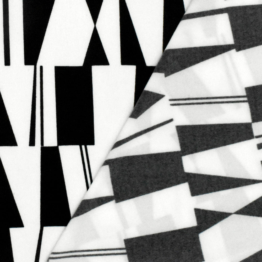 1 Yard Classic Black & White Geometry Printed Stretch Knit Fabric Soft, 60 Inches Width