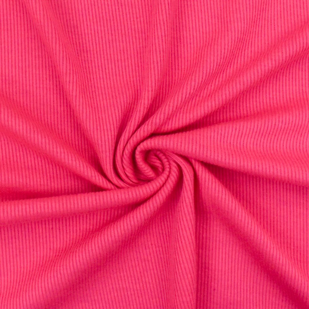 1 Yard Hot Pink Stretch Rib Knit Fabric Spandex 59 Inches Width
