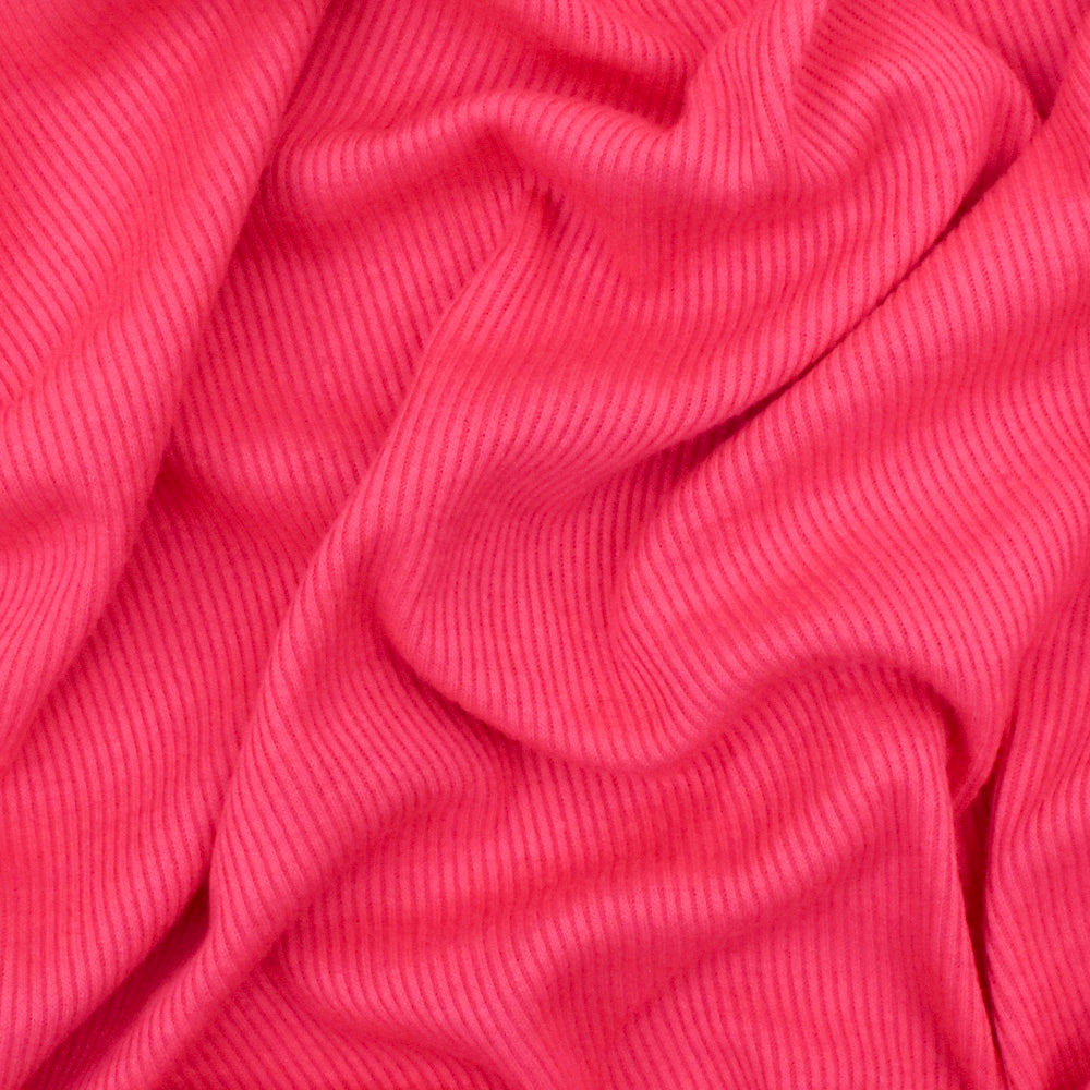 1 Yard Hot Pink Stretch Rib Knit Fabric Spandex 59 Inches Width