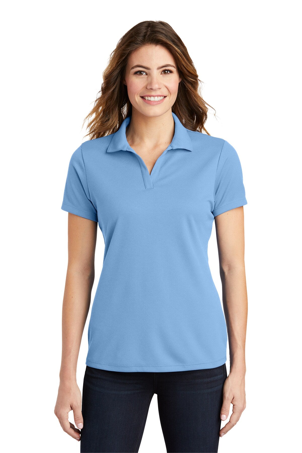 Sport-Tek® Women's Posi Charge Racer Collared Short Sleeve Mesh Polo