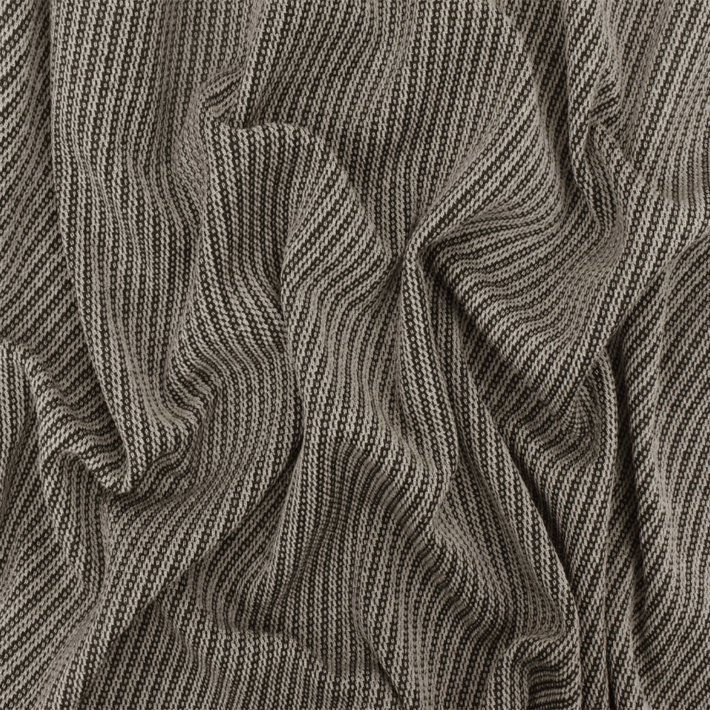 1 Yard Ash Beige Gray Twill Jacquard Wool Cotton Double Knit Fabric for Jackets 60 Inches Width