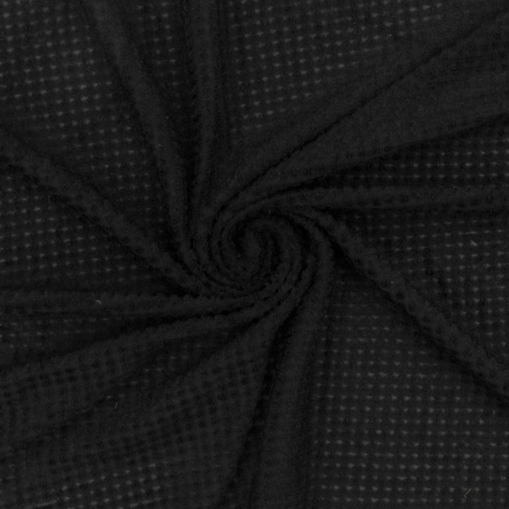 1 Yard Basic Black Boucle Textured Stripe Knit Fabric for Apparel and Dancewear 59 Inches Width