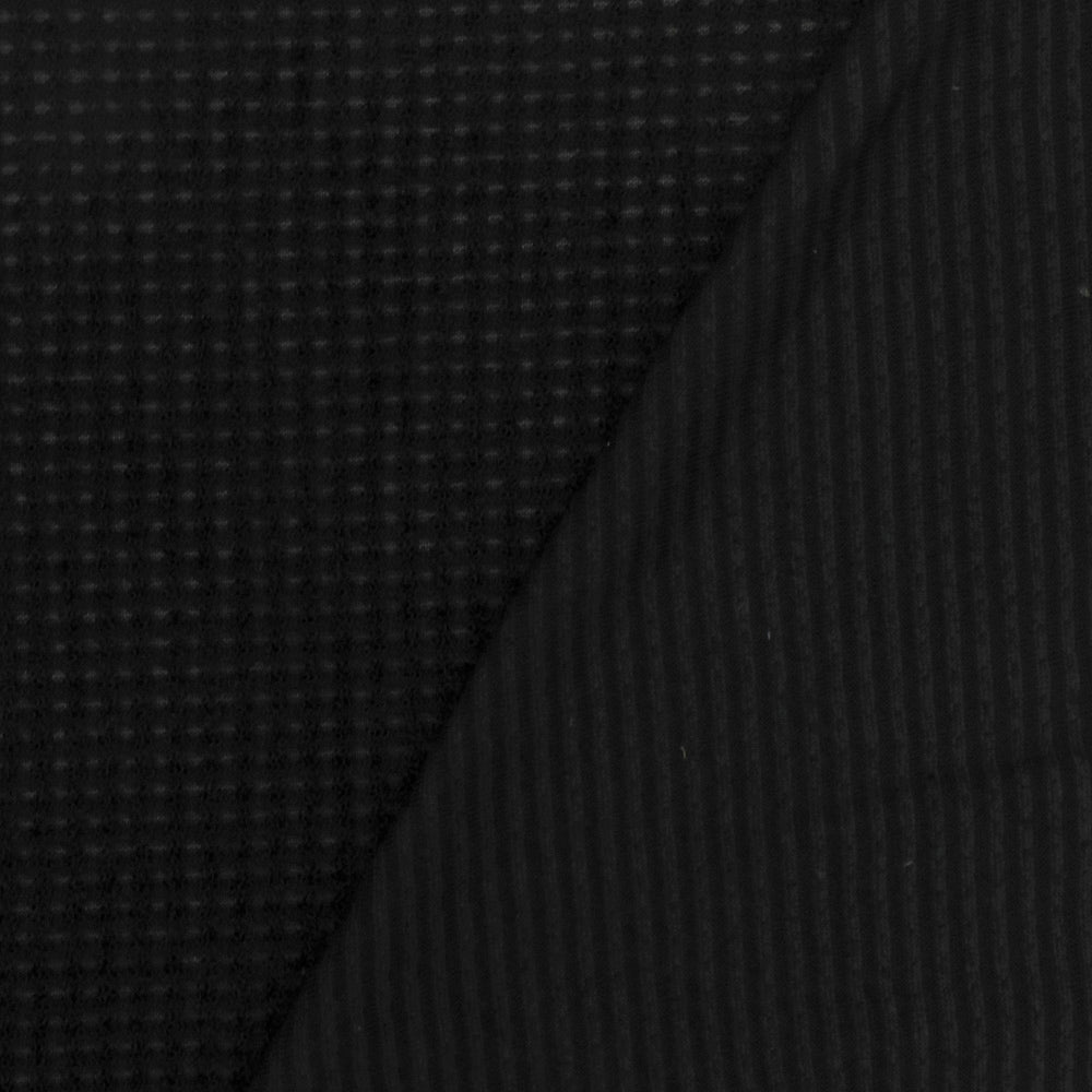 1 Yard Basic Black Boucle Textured Stripe Knit Fabric for Apparel and Dancewear 59 Inches Width