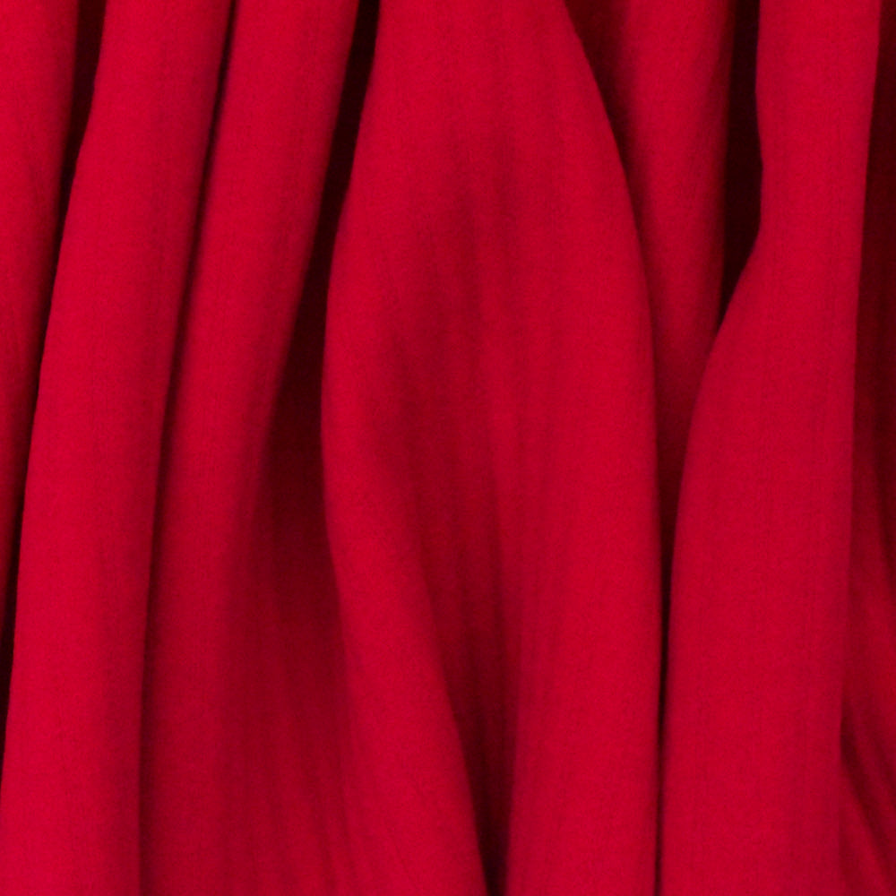 1 Yard Scarlet Red Cloque Stripe Stretch Double Knit Fabric for Coats and Apparel 50 Inches Width