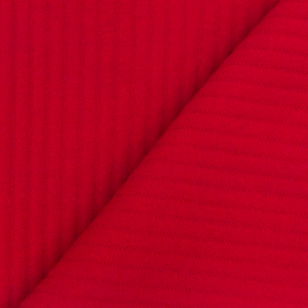 1 Yard Scarlet Red Cloque Stripe Stretch Double Knit Fabric for Coats and Apparel 50 Inches Width