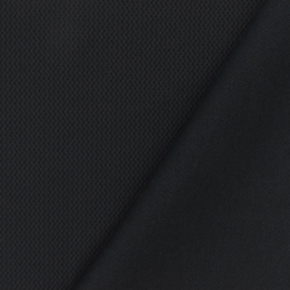 1 Yard Cold Black Mini Wave Jacquard Stretch Double Knit Fabric, 52 Inches Wide