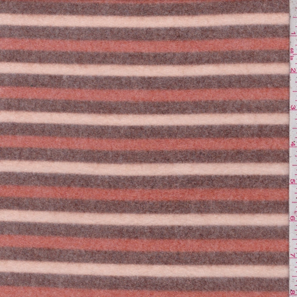 1 Yard Rust Stripe Mini Birdseye Sweatshirt Fleece Fabric Soft Lightweight Knit 58 Inch Width
