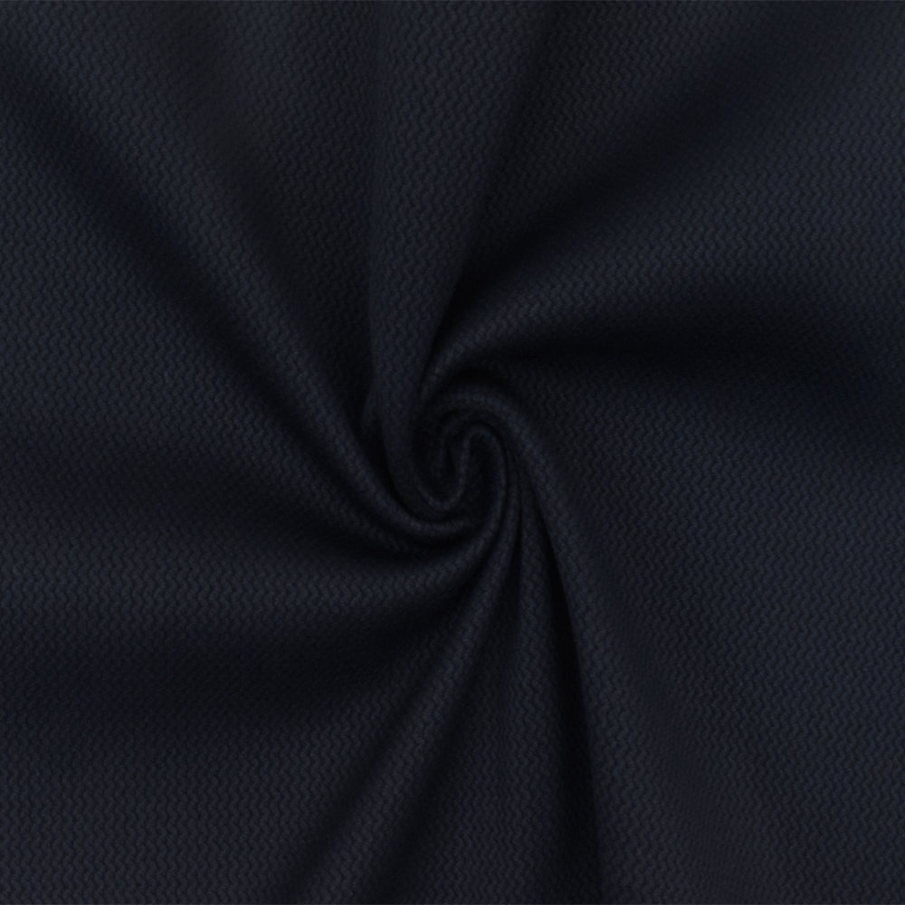1 Yard Stark Blue Black Mini Wave Stretch Jacquard Double Knit Fabric 52 Inch Width
