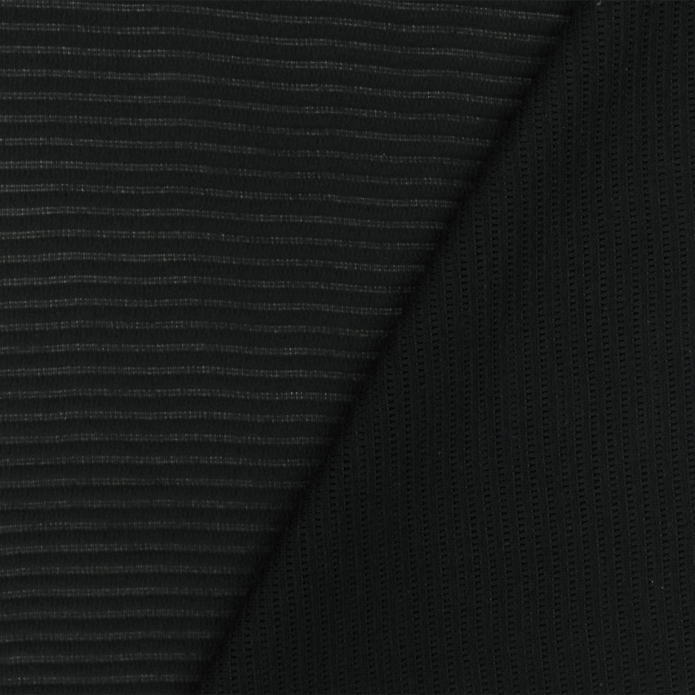 1 Yard Classic Black 3D Stripe Stretch Semi Sheer Knit Fabric 51 Inches