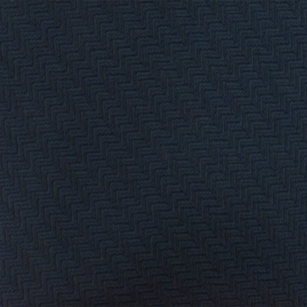 1 Yard Night Blue 3D Abstract Chevron Cloque Stretch Double Knit Fabric 51 Inches