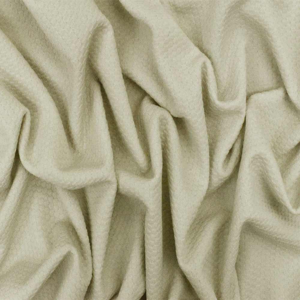 1 Yard Ceramic Beige 3D Mini Tile Cloque Stretch Double Knit Fabric 58 Inches