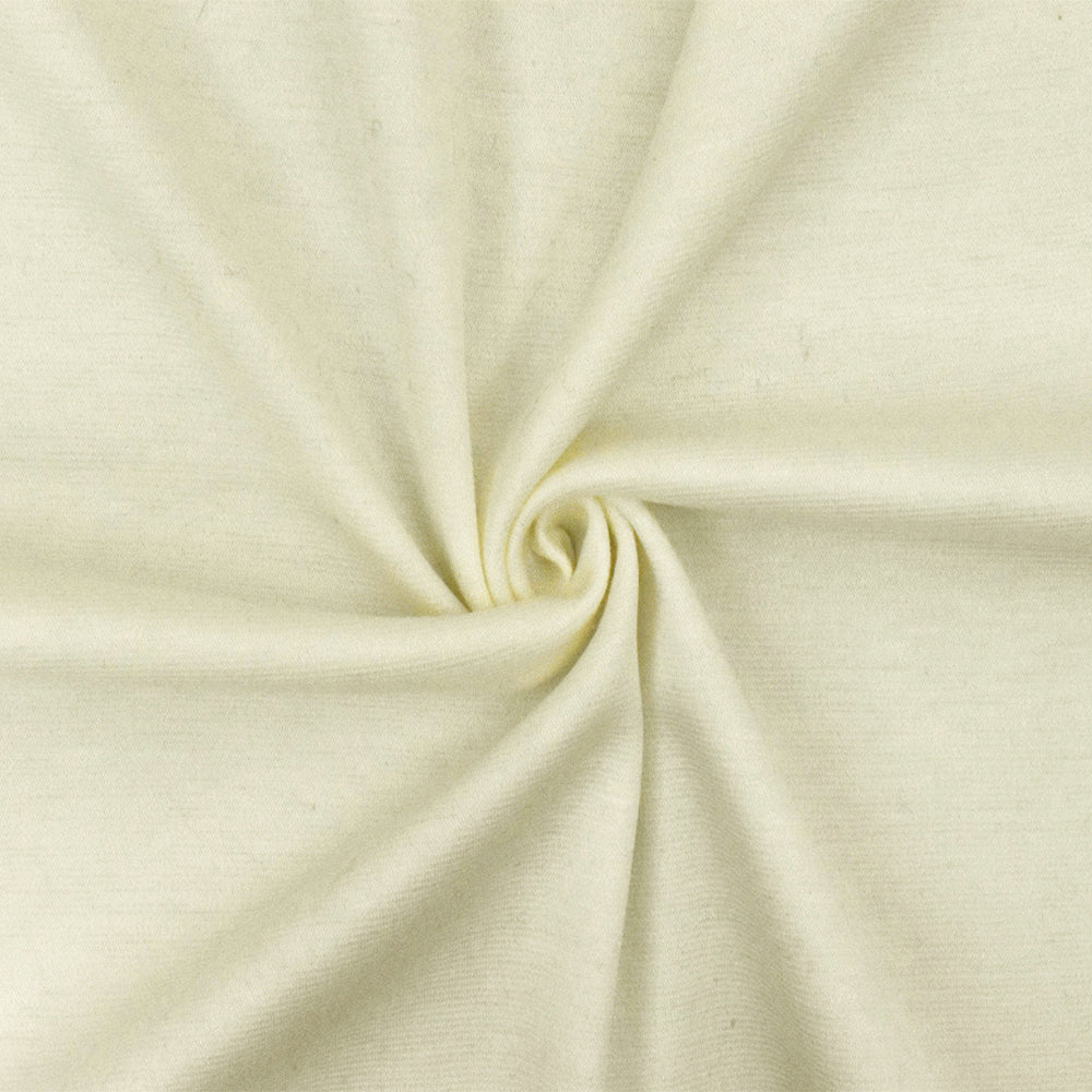 1 Yard Solid Stretch Polyester Cream Ivory Double Knit Fabric 58 Inches