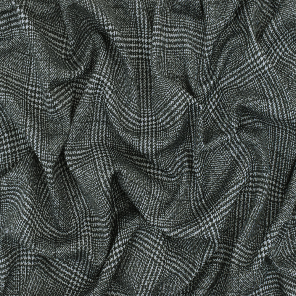 1 Yard Off Black White Plaid Printed Stretch Polyester Athletic Mesh Knit Fabric 62 Inches