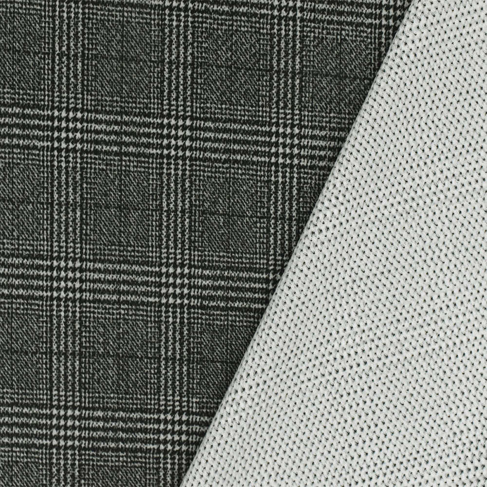 1 Yard Off Black White Plaid Printed Stretch Polyester Athletic Mesh Knit Fabric 62 Inches