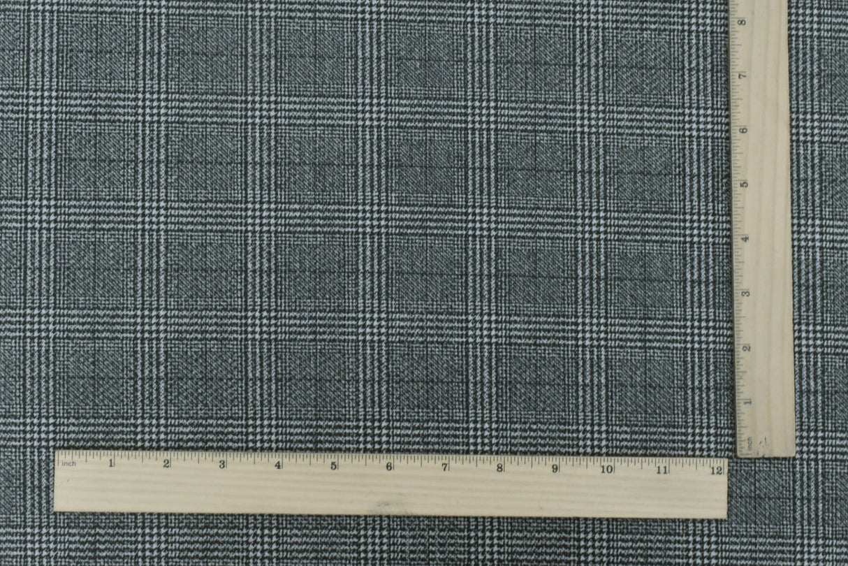 1 Yard Off Black White Plaid Printed Stretch Polyester Athletic Mesh Knit Fabric 62 Inches