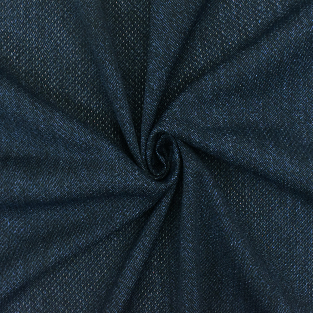 1 Yard Vintage Navy Blue Texture Printed Stretch Poly Athletic Mesh Knit Fabric 64 Inches