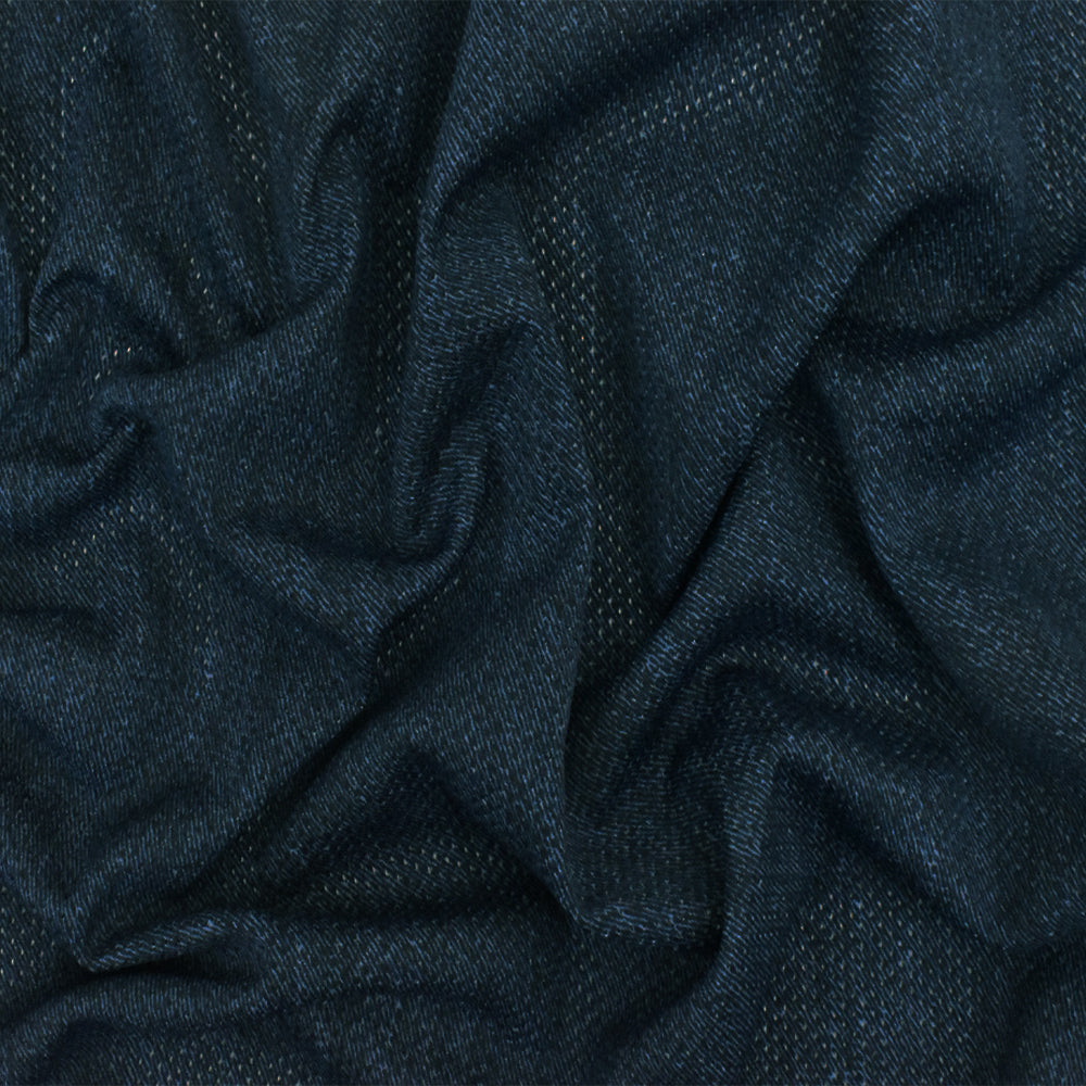 1 Yard Vintage Navy Blue Texture Printed Stretch Poly Athletic Mesh Knit Fabric 64 Inches