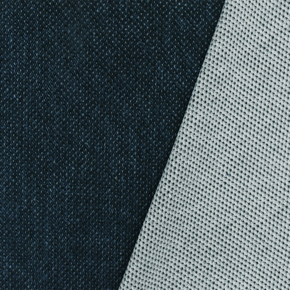 1 Yard Vintage Navy Blue Texture Printed Stretch Poly Athletic Mesh Knit Fabric 64 Inches