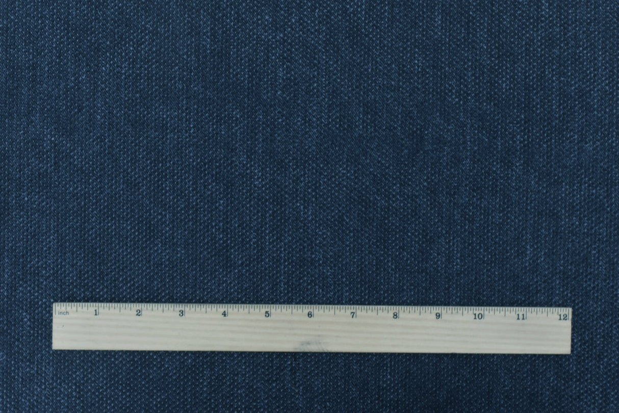 1 Yard Vintage Navy Blue Texture Printed Stretch Poly Athletic Mesh Knit Fabric 64 Inches