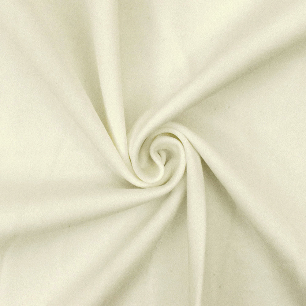 1 Yard Antique Ivory Solid Stretch Polyester Interlock Knit Fabric for Dresses Activewear Jackets 44 Inches Width