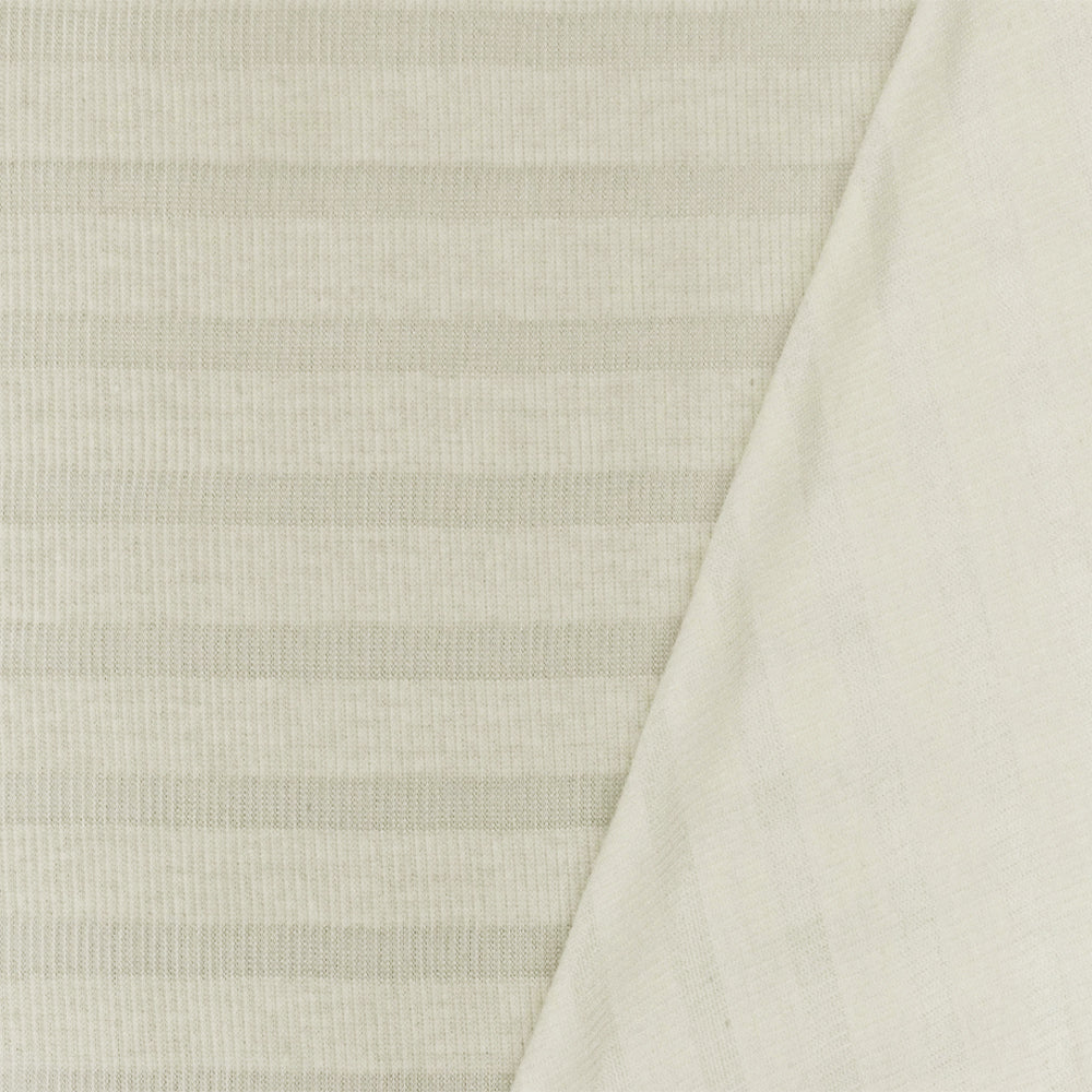 1 Yard Pure Ivory Ivory Stripe Stretch Cotton 2X2 Rib Knit Fabric for Dresses Tops Activewear 57 Inches Width