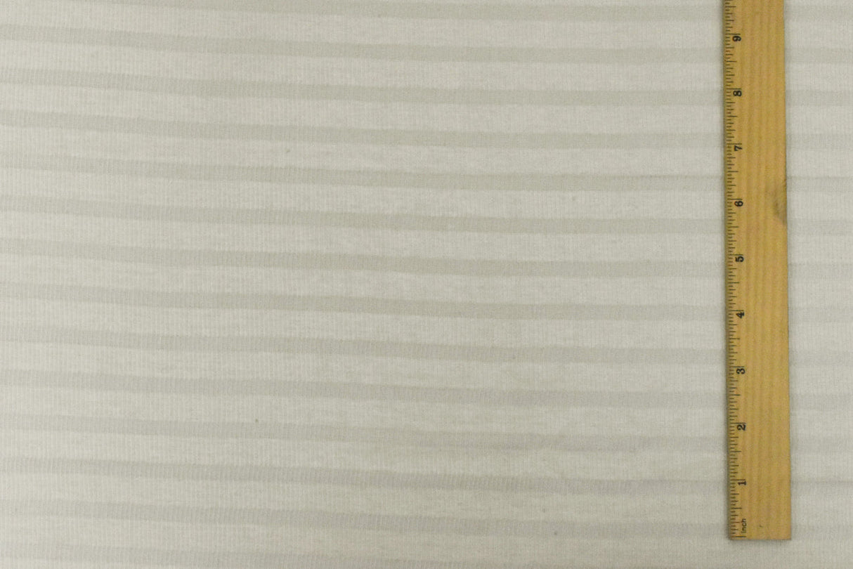 1 Yard Pure Ivory Ivory Stripe Stretch Cotton 2X2 Rib Knit Fabric for Dresses Tops Activewear 57 Inches Width