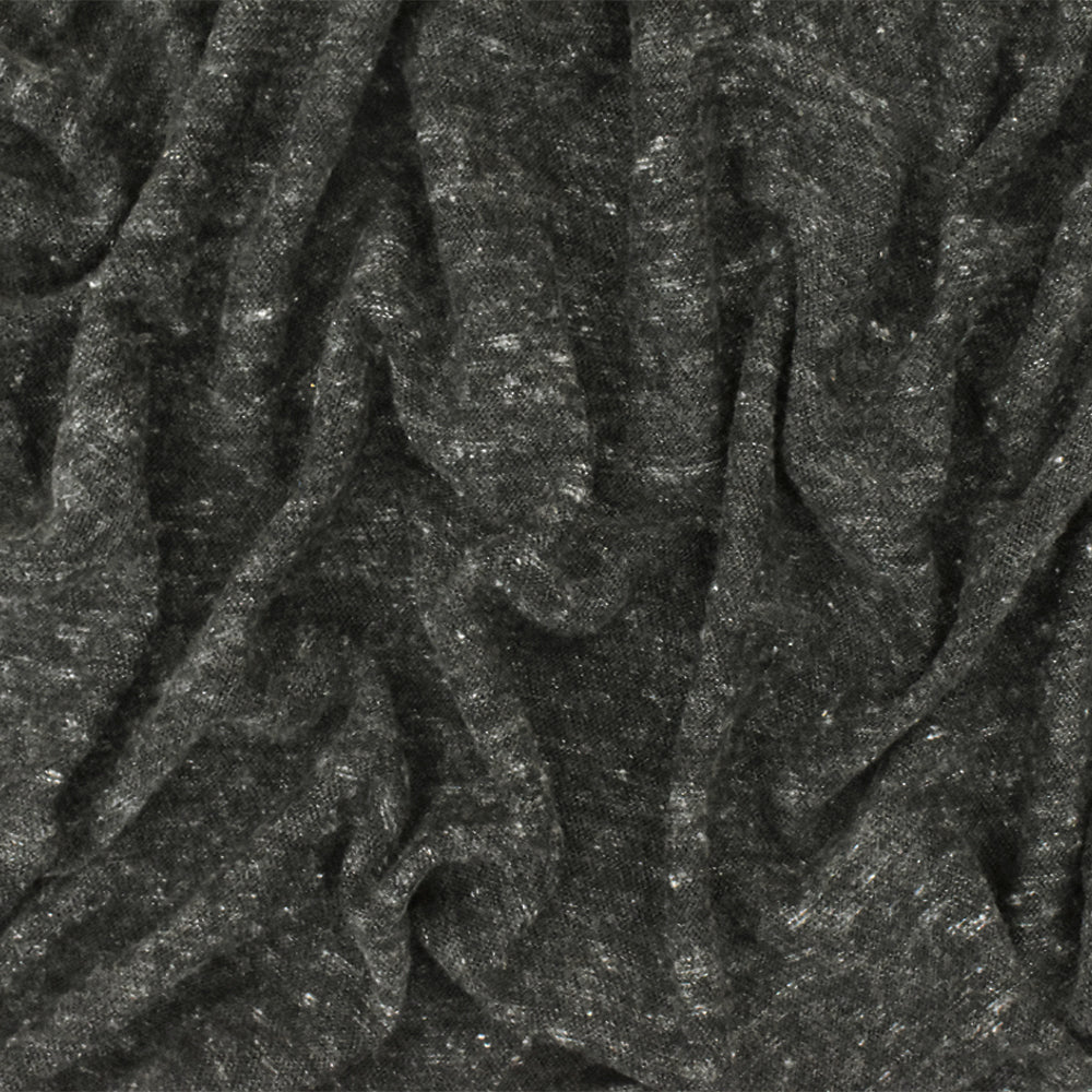 1 Yard Shadow Black Gray Slub Stretch Jersey Knit Fabric for Activewear Dresses Blouses 56 Inches Width