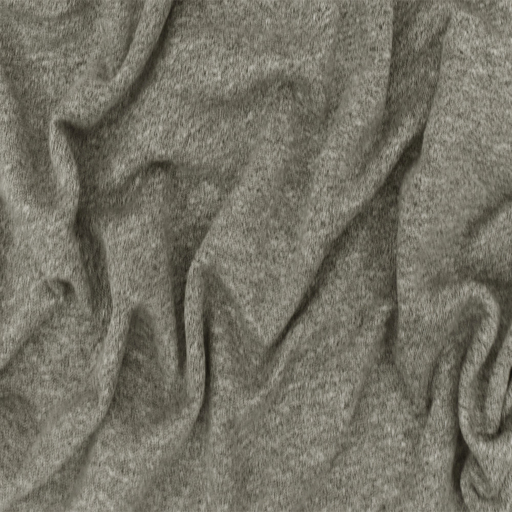 1 Yard Gray Black Ash Textured Stretch Brushed French Terry Fleece Knit Fabric for Activewear Jackets Sweatshirts 63 Inches Width