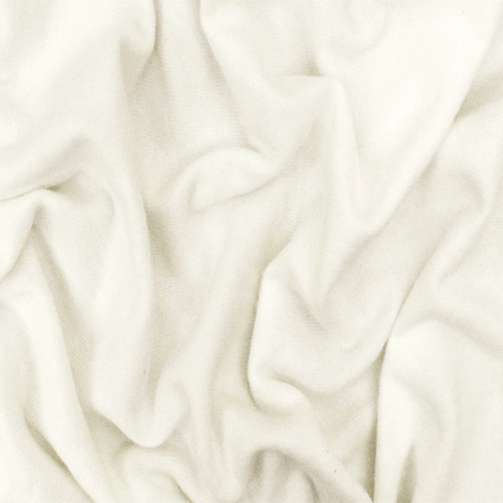 1 Yard Light Ivory Solid Stretch Cotton Brushed French Terry Sweatshirt Fabric 64 Inches Width