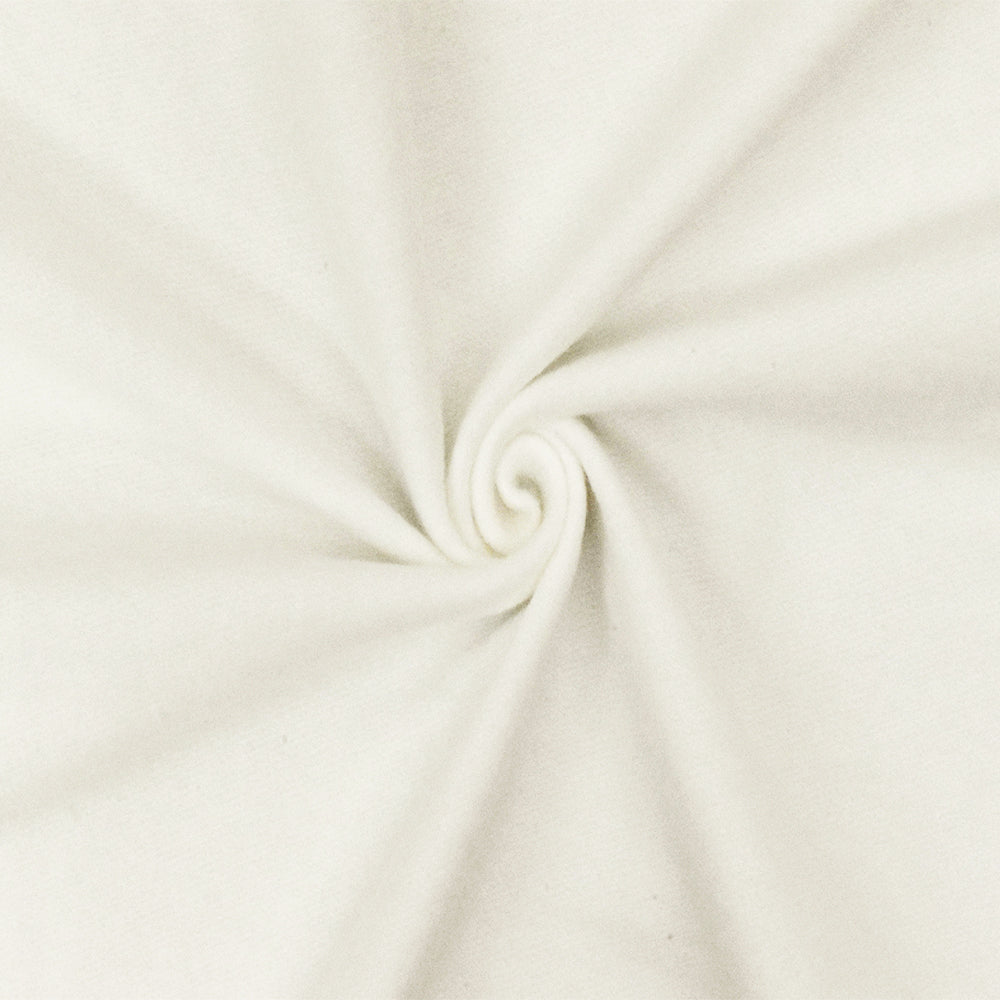 1 Yard Light Ivory Solid Stretch Cotton Brushed French Terry Sweatshirt Fabric 64 Inches Width