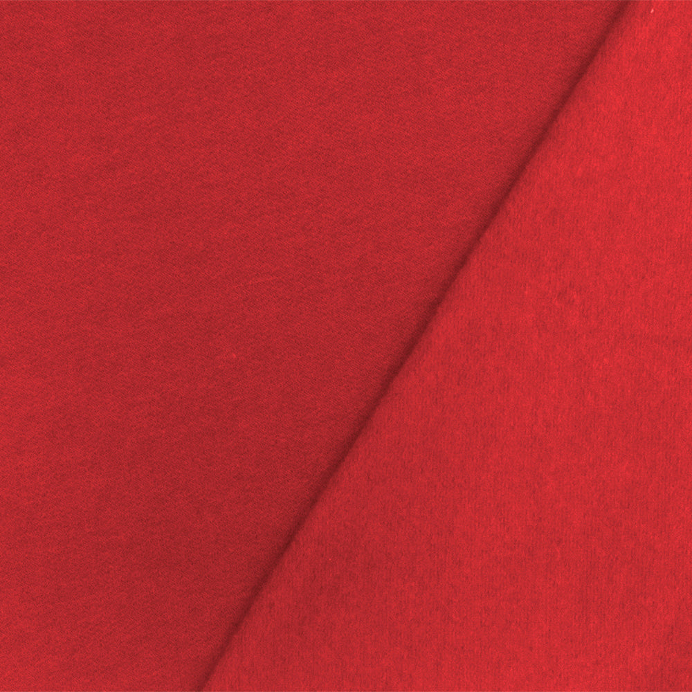1 Yard Winter Red Solid Stretch Brushed French Terry Sweatshirt Fleece Fabric 64 Inches Width