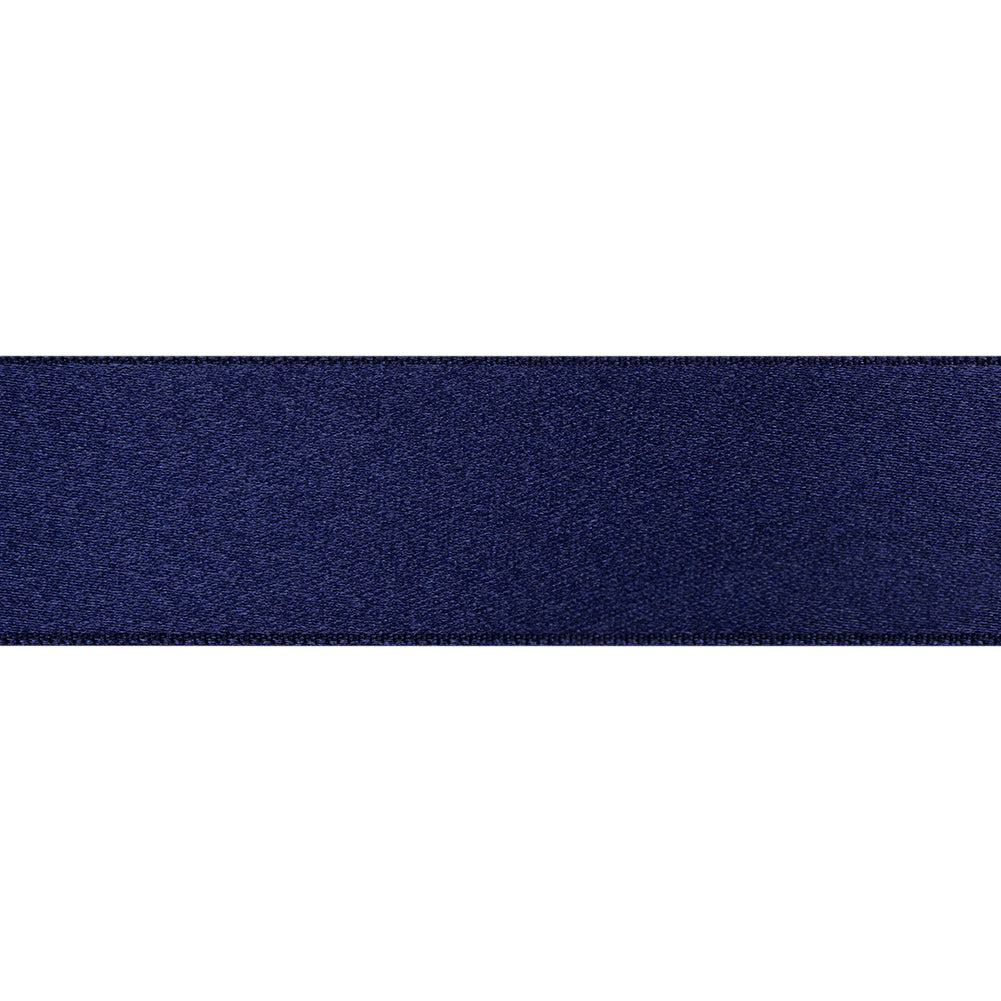 Deep Navy Double Face French Satin Ribbon - 1"
