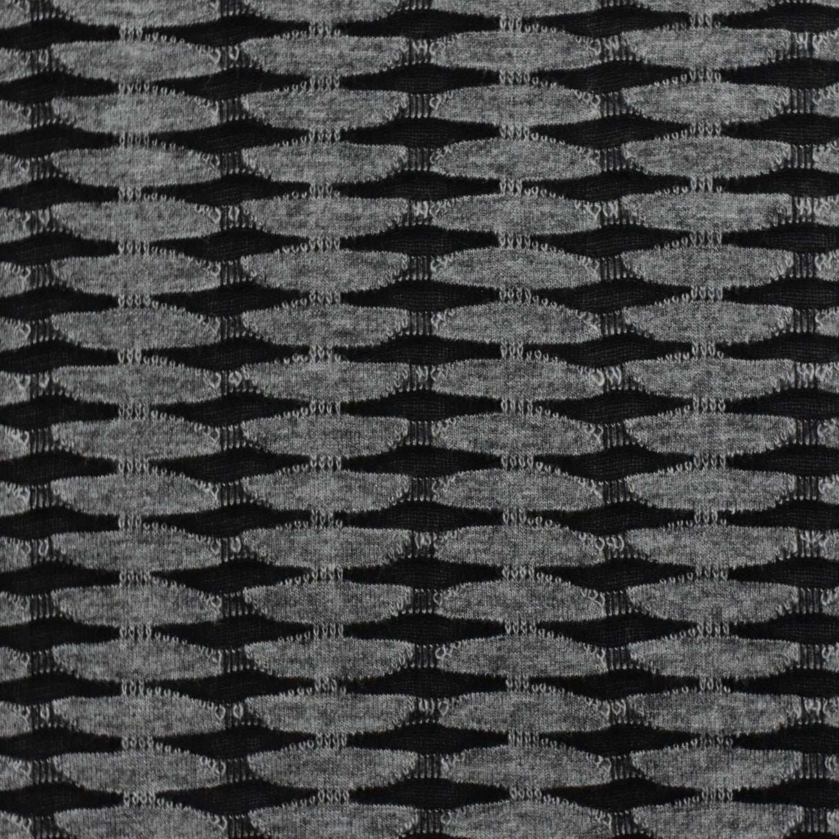 1 Yard Dusty Gray Black Abstract Jacquard Stretch Knit Fabric for Apparel Dresses Dancewear Blouses 49 Inches Width