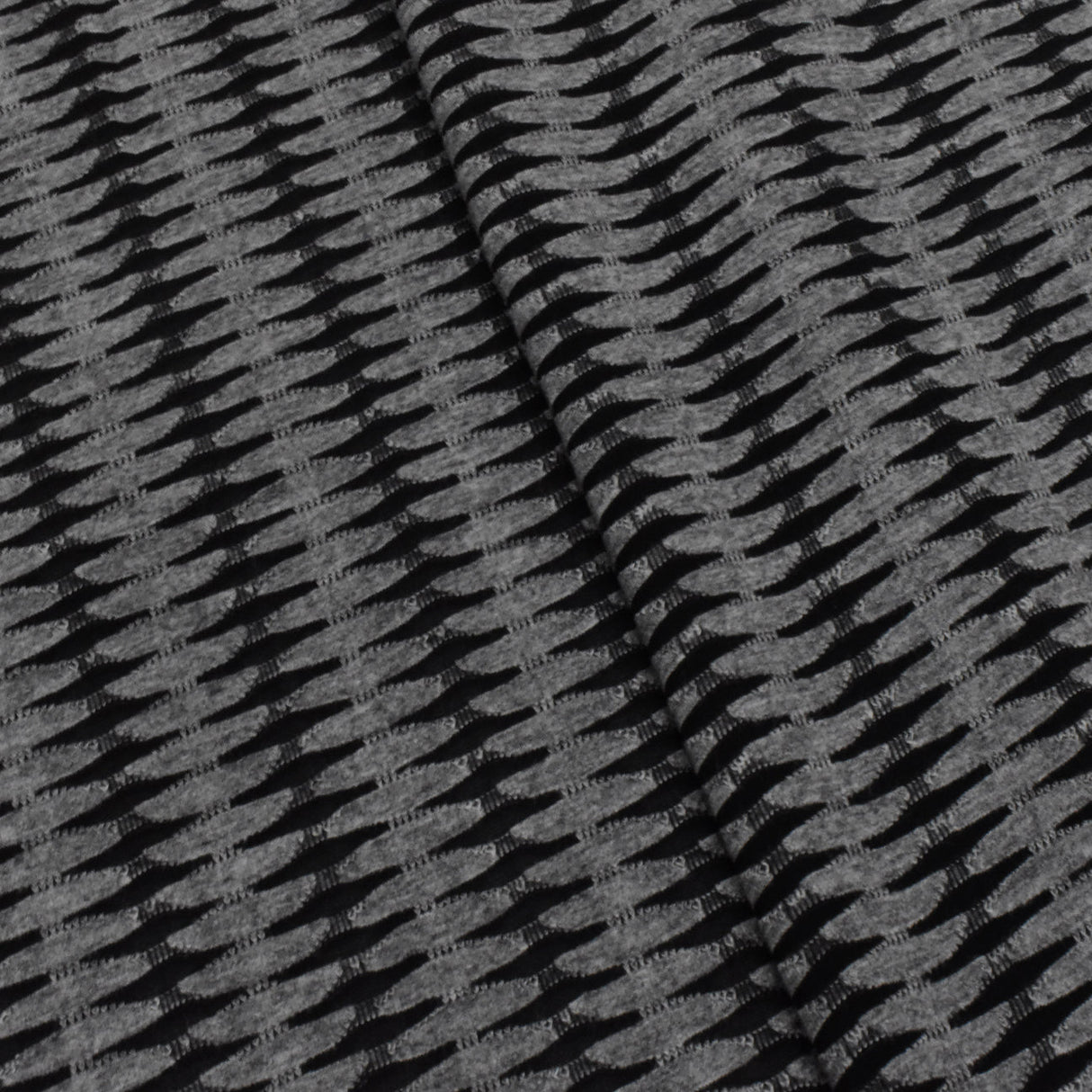 1 Yard Dusty Gray Black Abstract Jacquard Stretch Knit Fabric for Apparel Dresses Dancewear Blouses 49 Inches Width