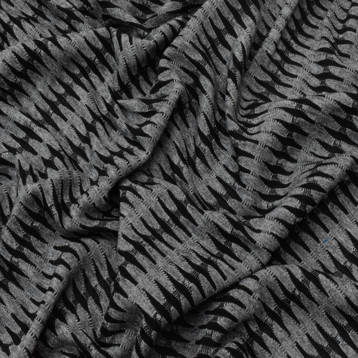 1 Yard Dusty Gray Black Abstract Jacquard Stretch Knit Fabric for Apparel Dresses Dancewear Blouses 49 Inches Width