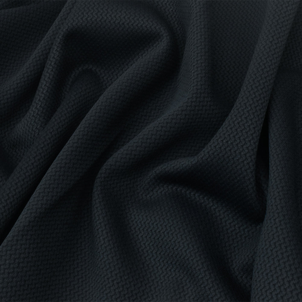 1 Yard Dark Night Navy Mini Wave Stretch Double Knit Fabric for Apparel Jackets Activewear Crafts 52 Inches Width