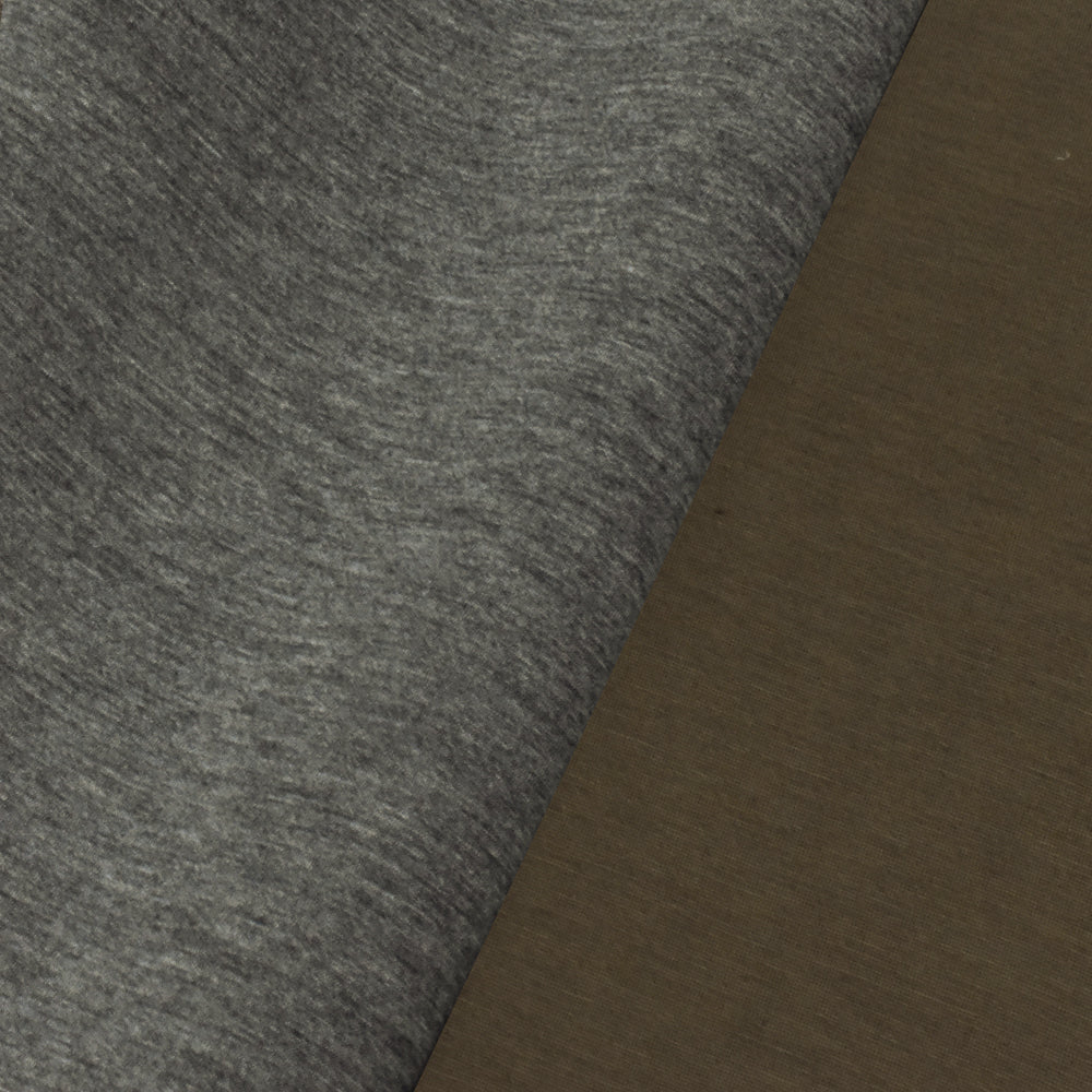 1 Yard Heather Gray-Brown Stretch Bonded Double Knit Fabric 60 Inches Wide