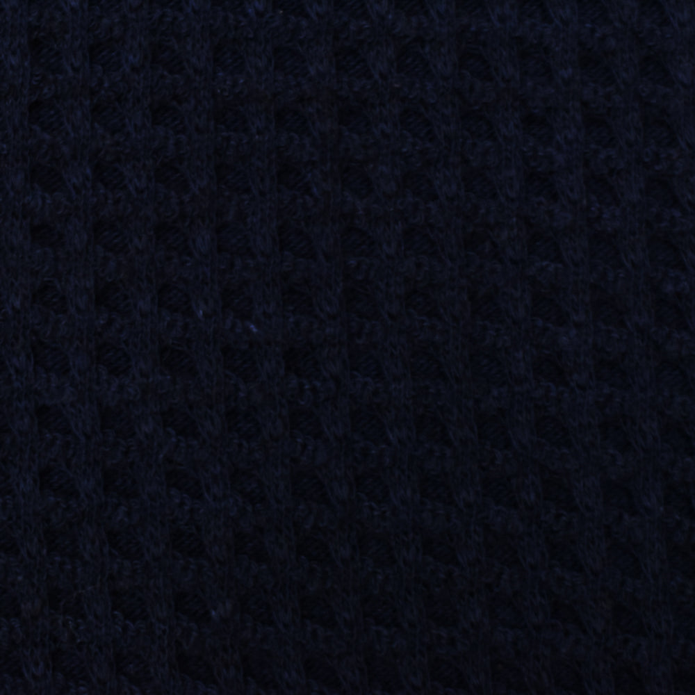 1 Yard Abyss Blue 3D Net-Like Stretch Cotton Double Knit Fabric 59 Inches Wide