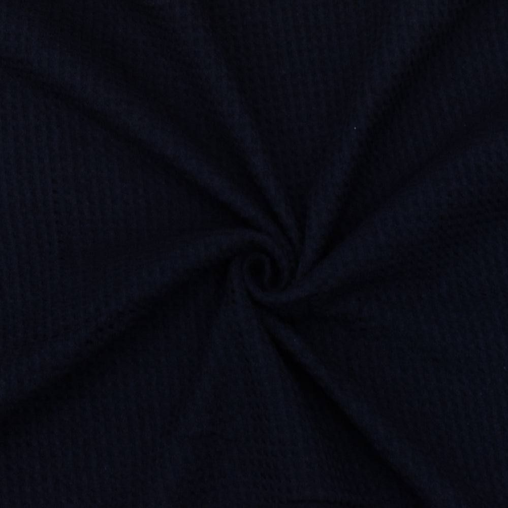 1 Yard Abyss Blue 3D Net-Like Stretch Cotton Double Knit Fabric 59 Inches Wide