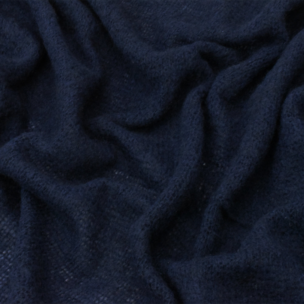1 Yard Dark Navy Solid Polyester Wool Jersey Knit Fabric 54 Inches Wide